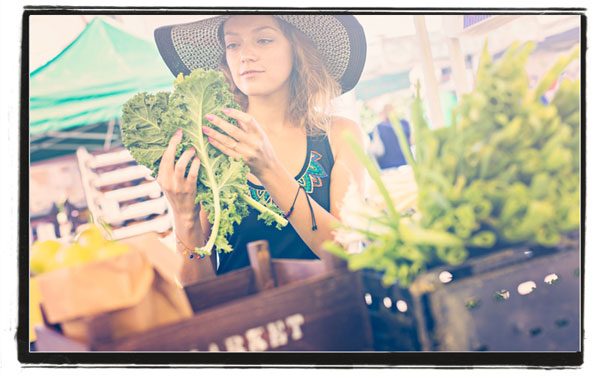 Woman shopping for produce