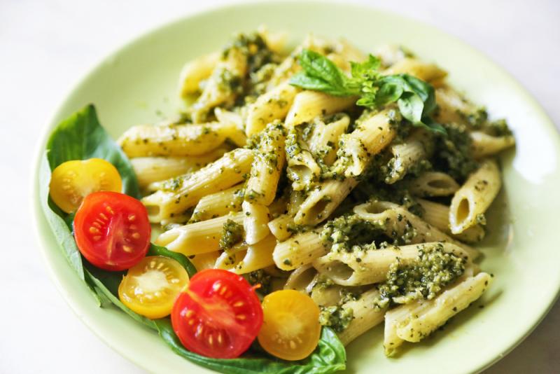 Spinach Pesto Penne With Sun Dried Tomatoes Vegan Nook Vegan And