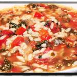 Greek Inspired Spinach and Orzo Soup