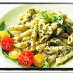 Spinach Pesto Penne with Sun Dried Tomatoes