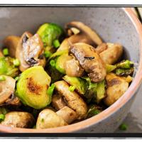 Roasted Mushrooms and Brussels Sprouts