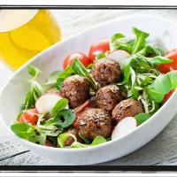 Salad with Nate's Meatless Meatballs