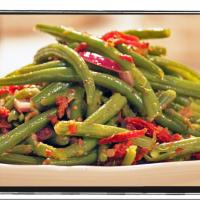 Green Beans with Smart Bacon and Sun Dried Tomatoes