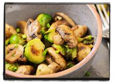 Roasted Mushrooms and Brussels Sprouts