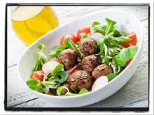 Salad with Nate's Meatless Meatballs