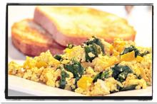 Tofu Scramble with Spinach and Yellow Peppers