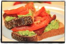 Open Faced B.A.T. (Bacon Avocado and Tomato Toast)