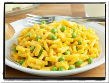 Gluten-Free Mac 'N' Cheese with Baby Peas