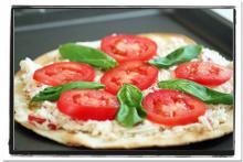 Tomato Basil Tortilla Pizza