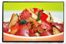 Roasted Red Potatoes with Peppers, Onion and Basil